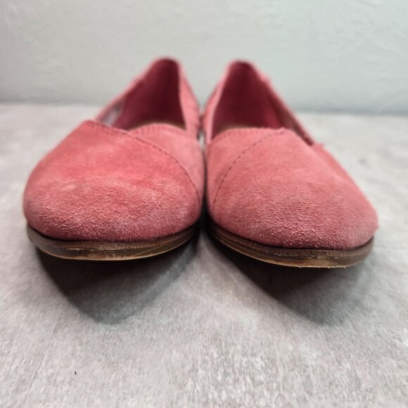 Toms Jutti Ballet Flats Coral Suede Pointed Toe Comfort Ballerina Shoes Size 8 - Picture 3 of 10